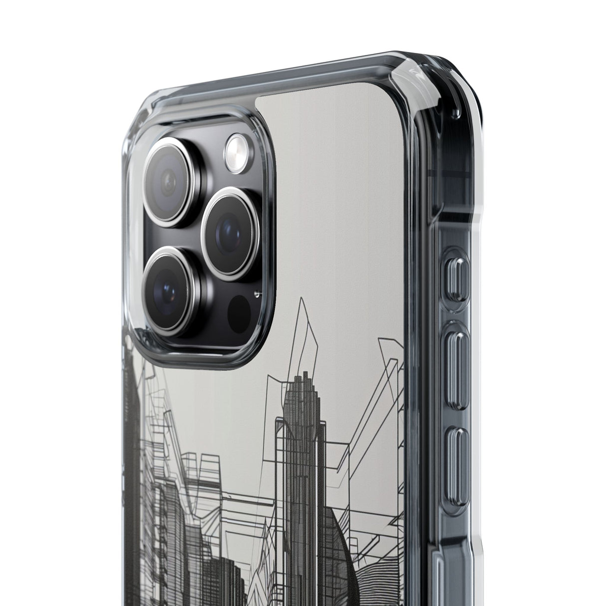 Urban Wireframe - Phone Case for iPhone (Clear Impact - Magnetic)