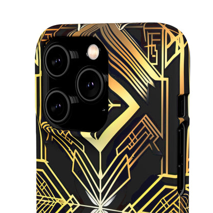 Golden Geometric Opulence iPhone 14 - Slim Phone Case