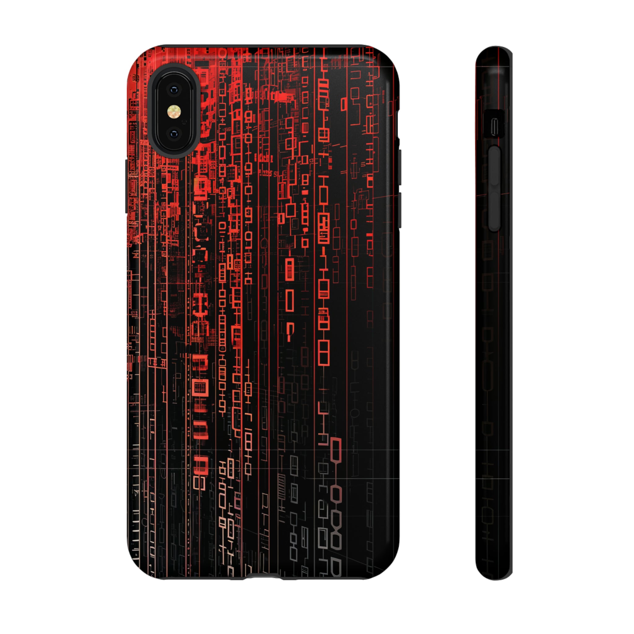 Digital Shield: Red Gradient - Protective Phone Case