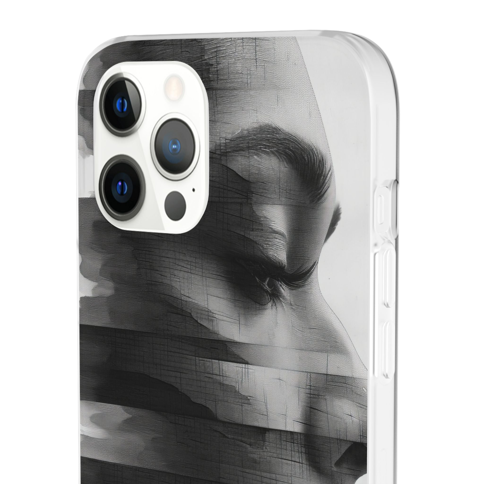 Abstract Glitch Portrait | Flexible Phone Case for iPhone