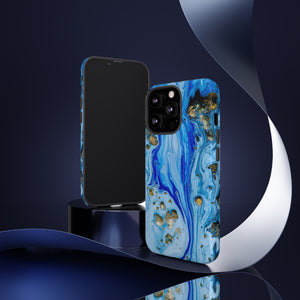 Blue Ice Ink Art iPhone Case (Protective) Phone Case