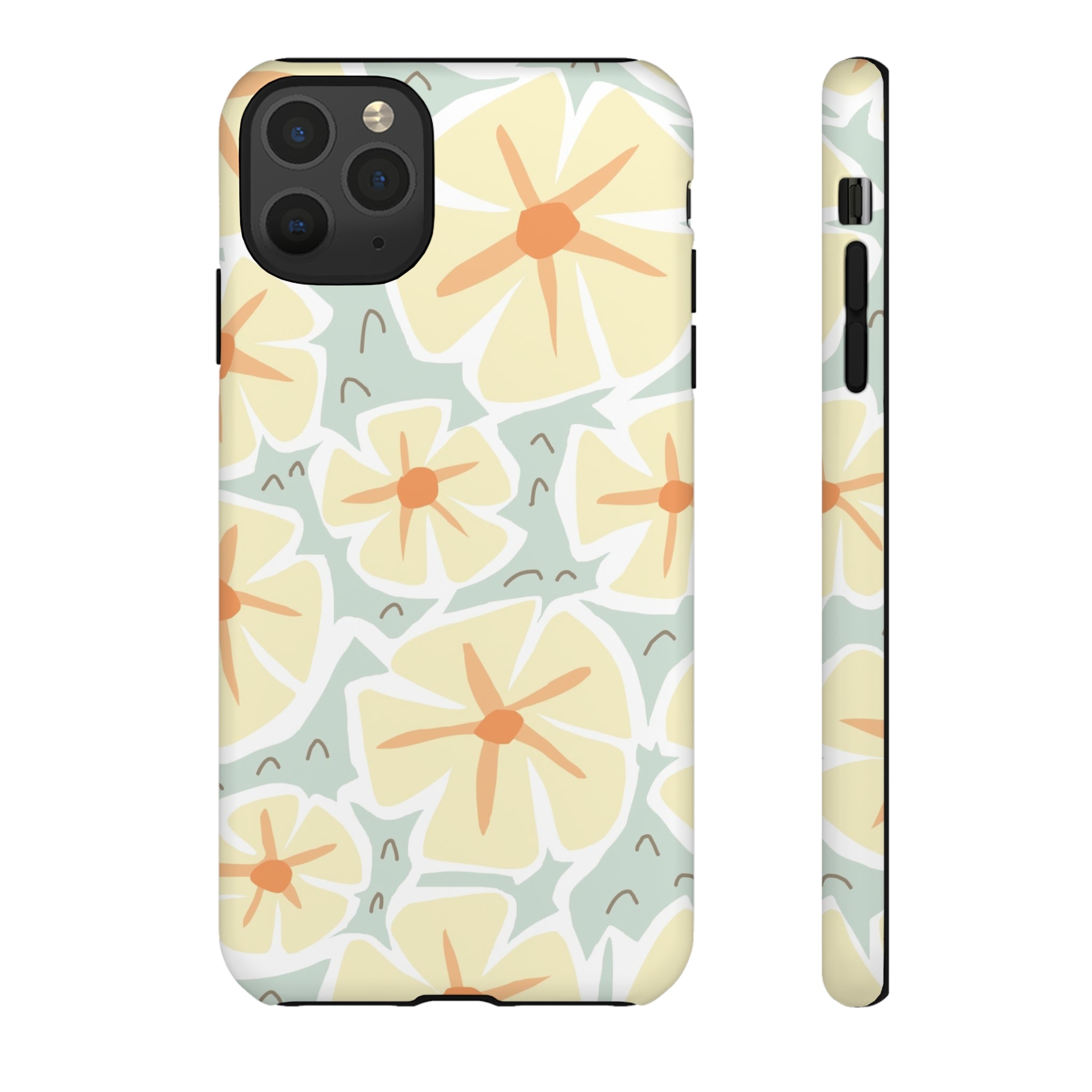 Pastel Yellow Happy Flower iPhone Case (Protective) iPhone 11 Pro Max Matte Phone Case