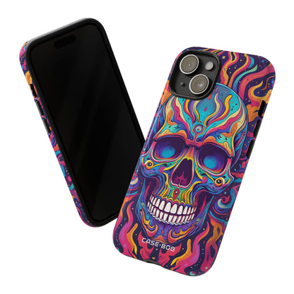 Flaming Skull iPhone 15 Case - Tough