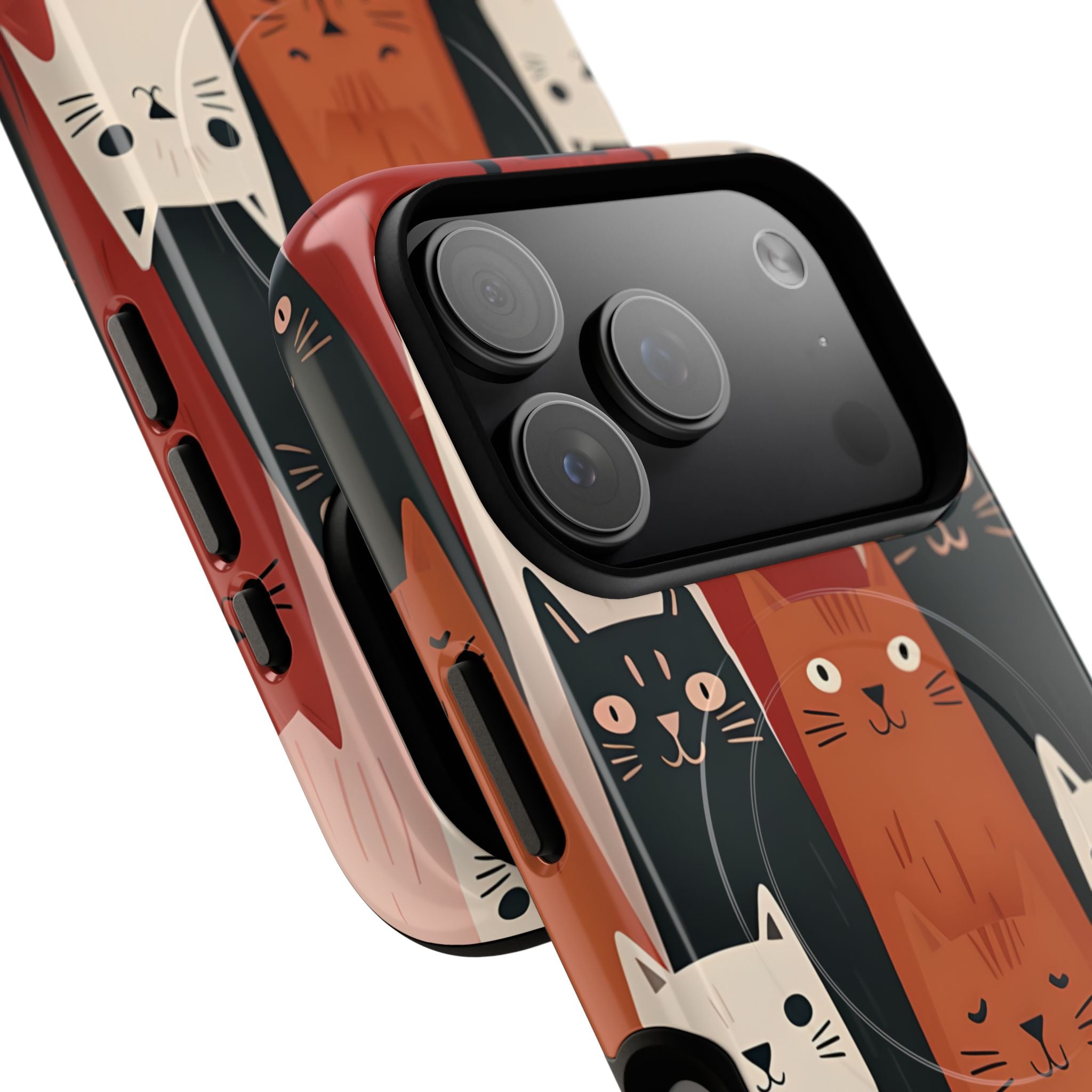 Elongated Cats Black iPhone 17 Pro Case - Tough+