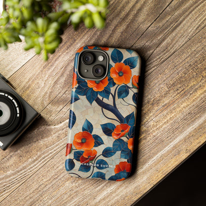 Orange Blossoms Mosaic Harmony iPhone 15 - Tough Phone Case