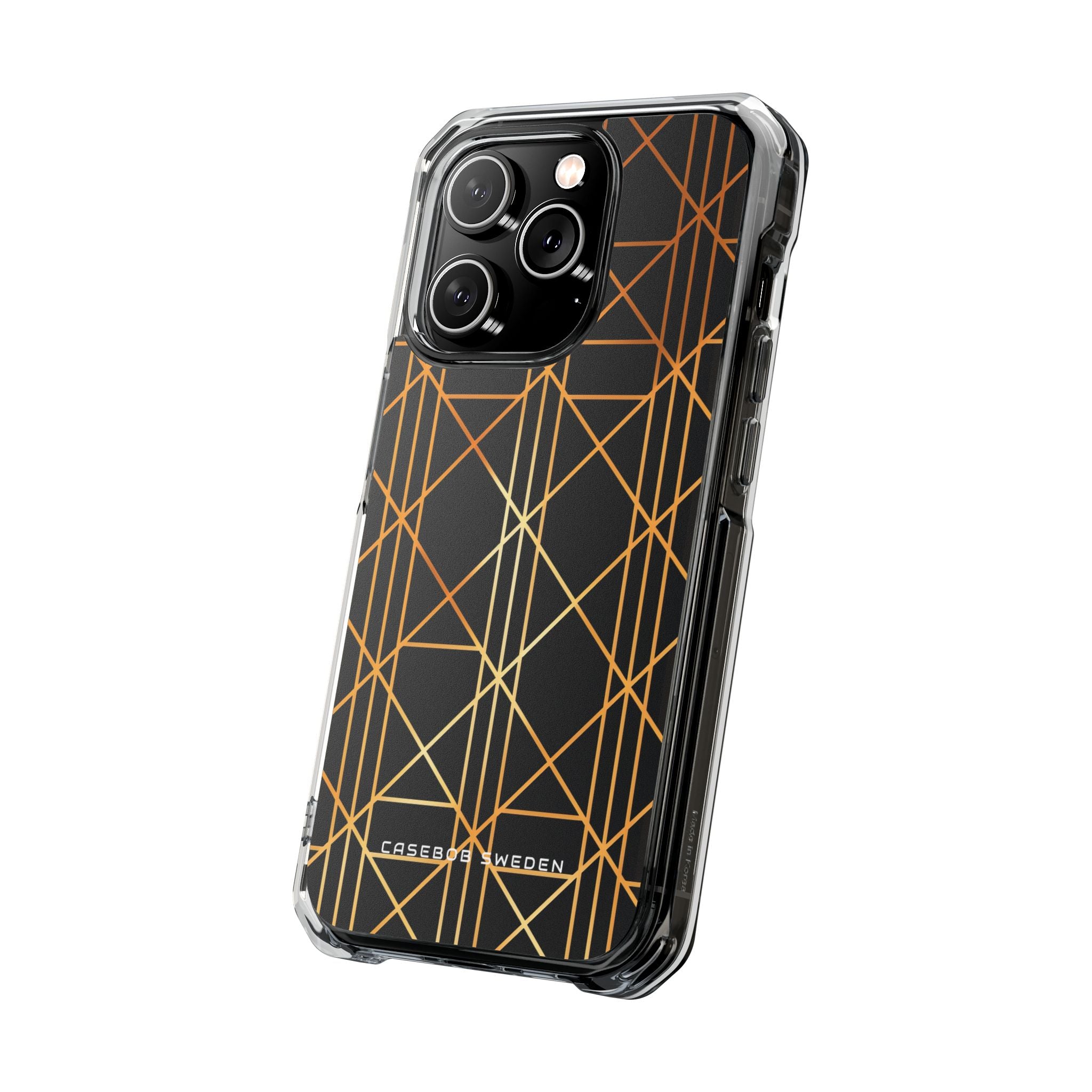 Golden Geometric Elegance iPhone 14 - Clear Impact Phone Case