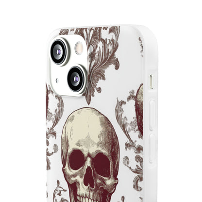 Gothic Skulls and Ornate Foliage iPhone 13 - Flexi Phone Case