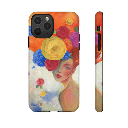 Oil Painting - Woman and Flowers - Protective Phone Case