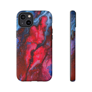 Neon Red Ink Art iPhone Case (Protective) iPhone 14 Plus Matte Phone Case