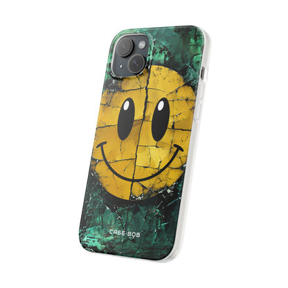 Cracked Smiley iPhone 15 Plus Case - Soft