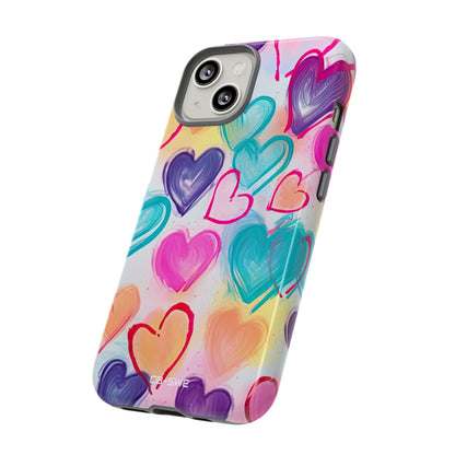 Hearts Dance Playfully - iPhone Case