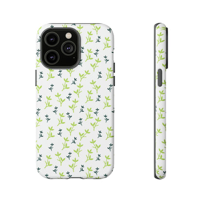 White Flower Pattern - Protective Phone Case