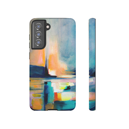 Abstract Blue n Yellow iPhone Case (Protective) Samsung Galaxy S21 FE Matte Phone Case