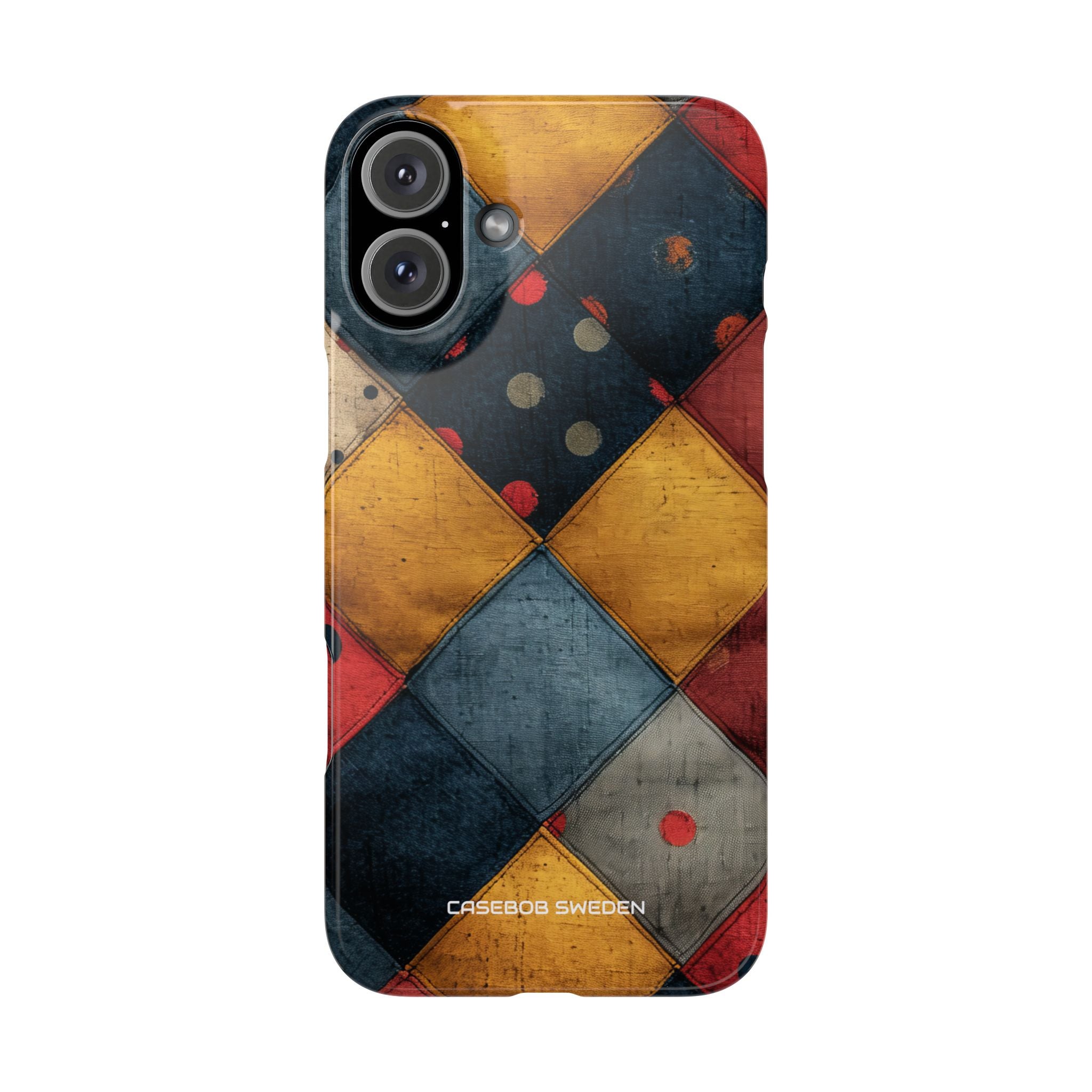 Blue Red Patchwork - Slim iPhone 16 Phone Case