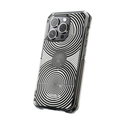 Monochrome Spiral Motion iPhone 15 - Impact Clear+