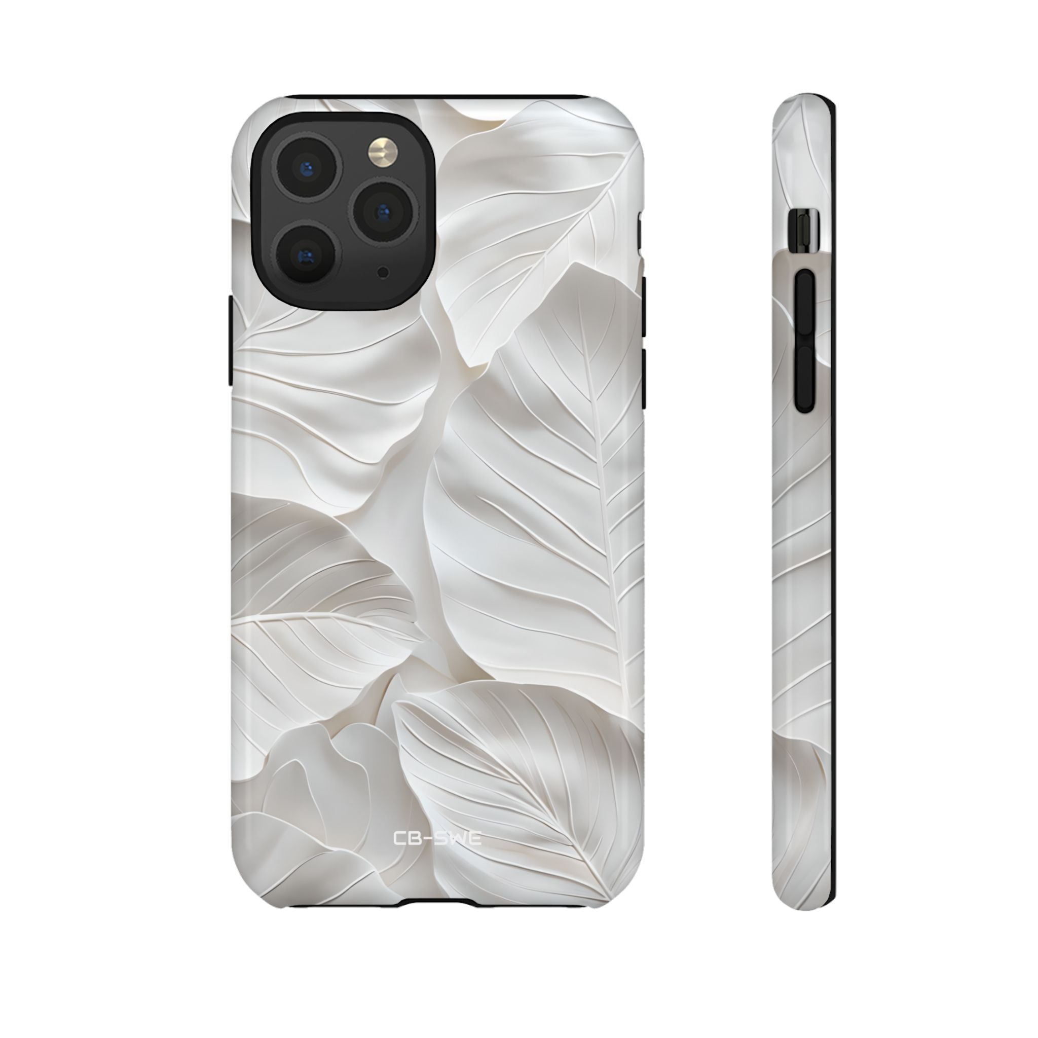 Elegant Leaf Relief - iPhone Case