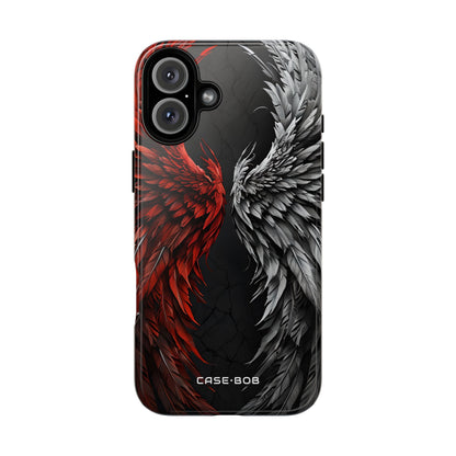 Crimson Silver Wings iPhone 16 Plus Case - Tough