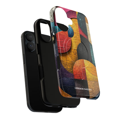 Vibrant Geometric Art - Tough + MagSafe® iPhone 16 Phone Case