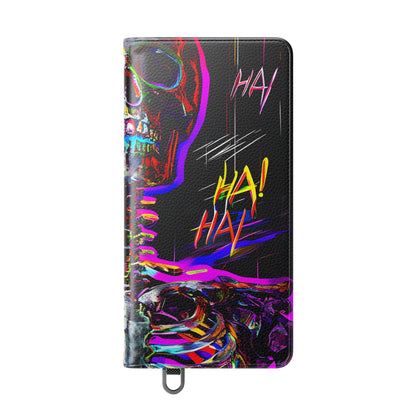 Neon Skeleton Laughter - Samsung S25 Ultra Case - Wallet