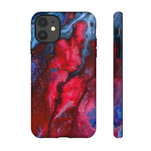 Neon Red Ink Art iPhone Case (Protective) iPhone 11 Glossy Phone Case