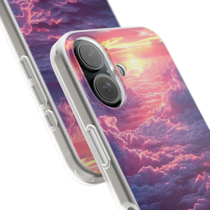 Pink Purple Clouds - Flexi iPhone 16 Phone Case