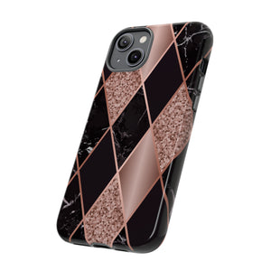 Pink Black Geometric - Protective Phone Case