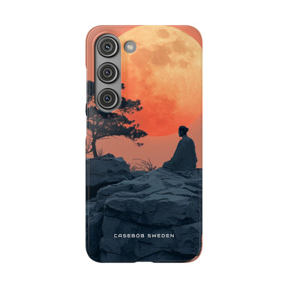 Zen Tranquility Under a Red Moon Samsung S23 - Slim Phone Case