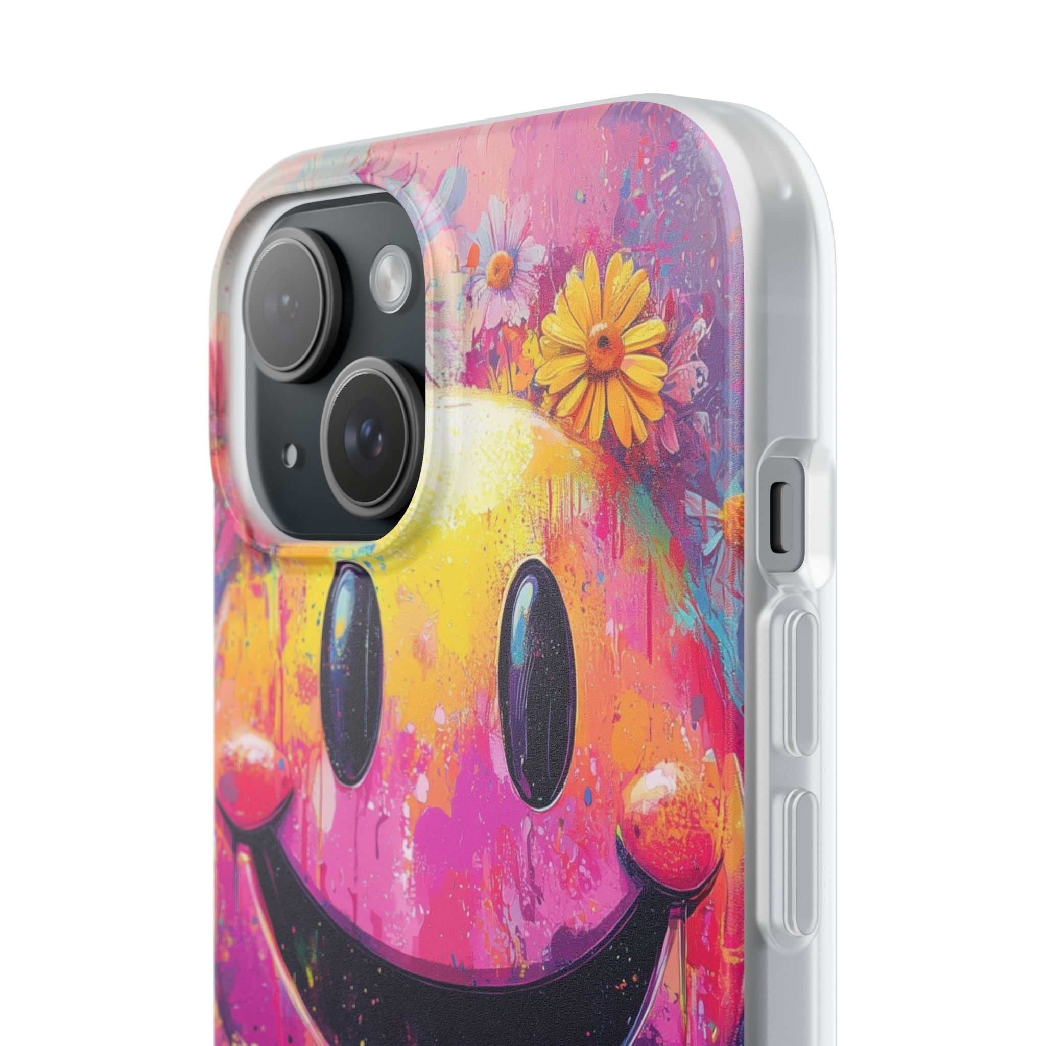 Smiley Bloom iPhone 15 Case - Soft
