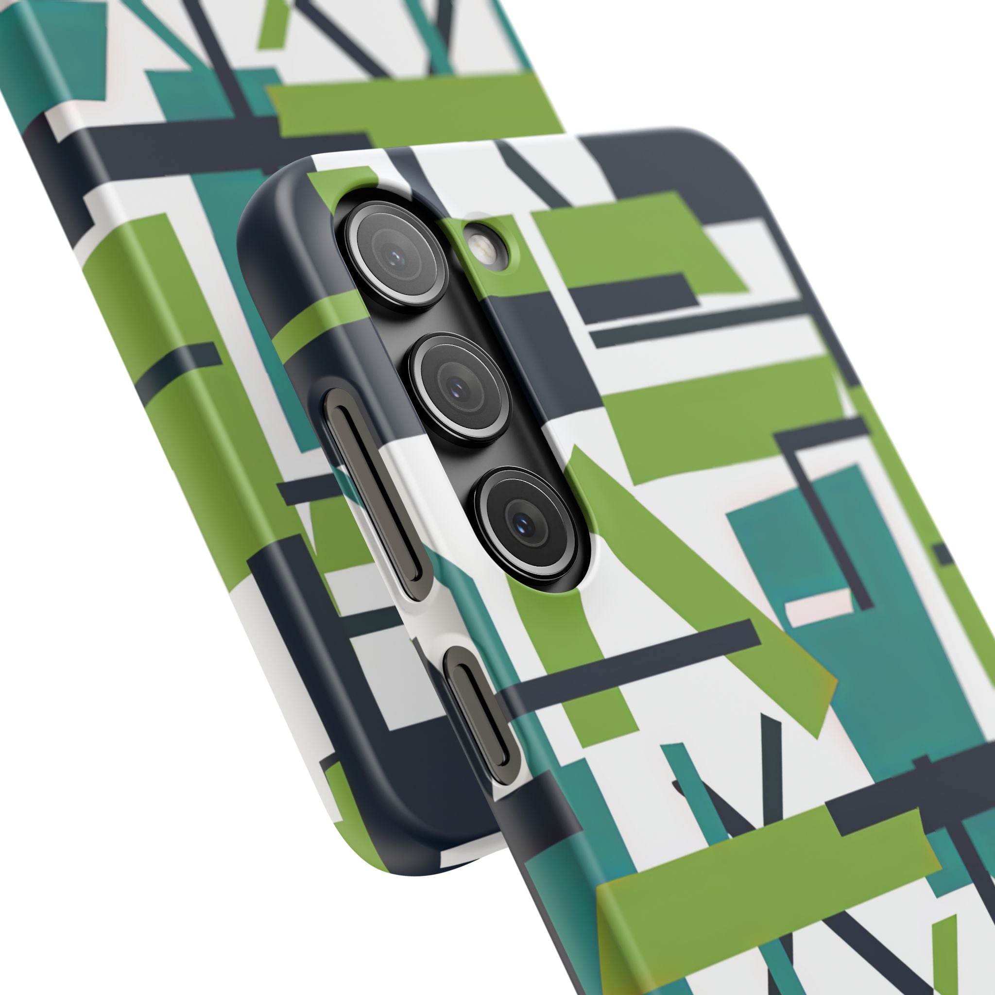 Green Geometry Glide Samsung S23 - Slim Phone Case