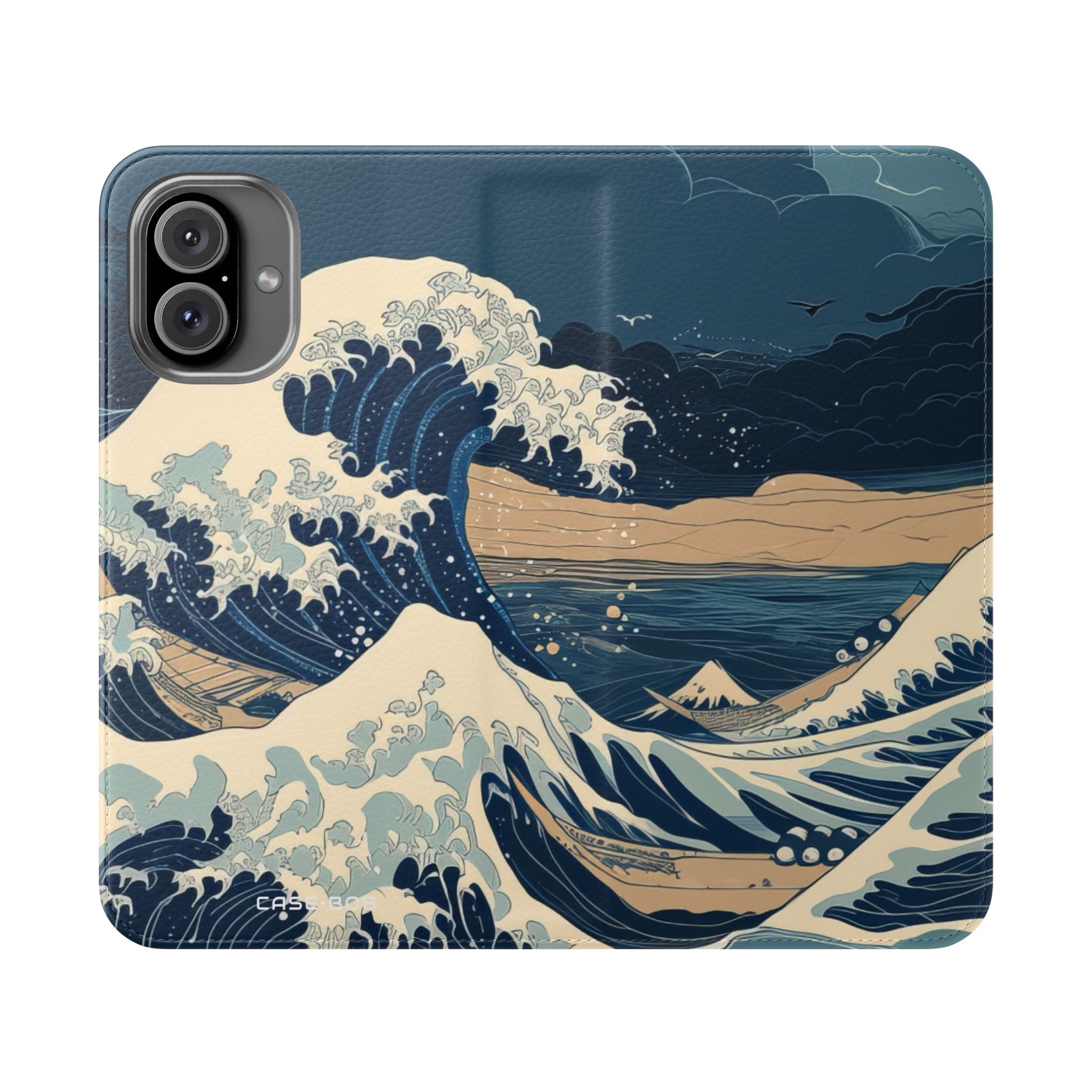 Cresting Navy Wave - iPhone 16 Plus Case - Wallet