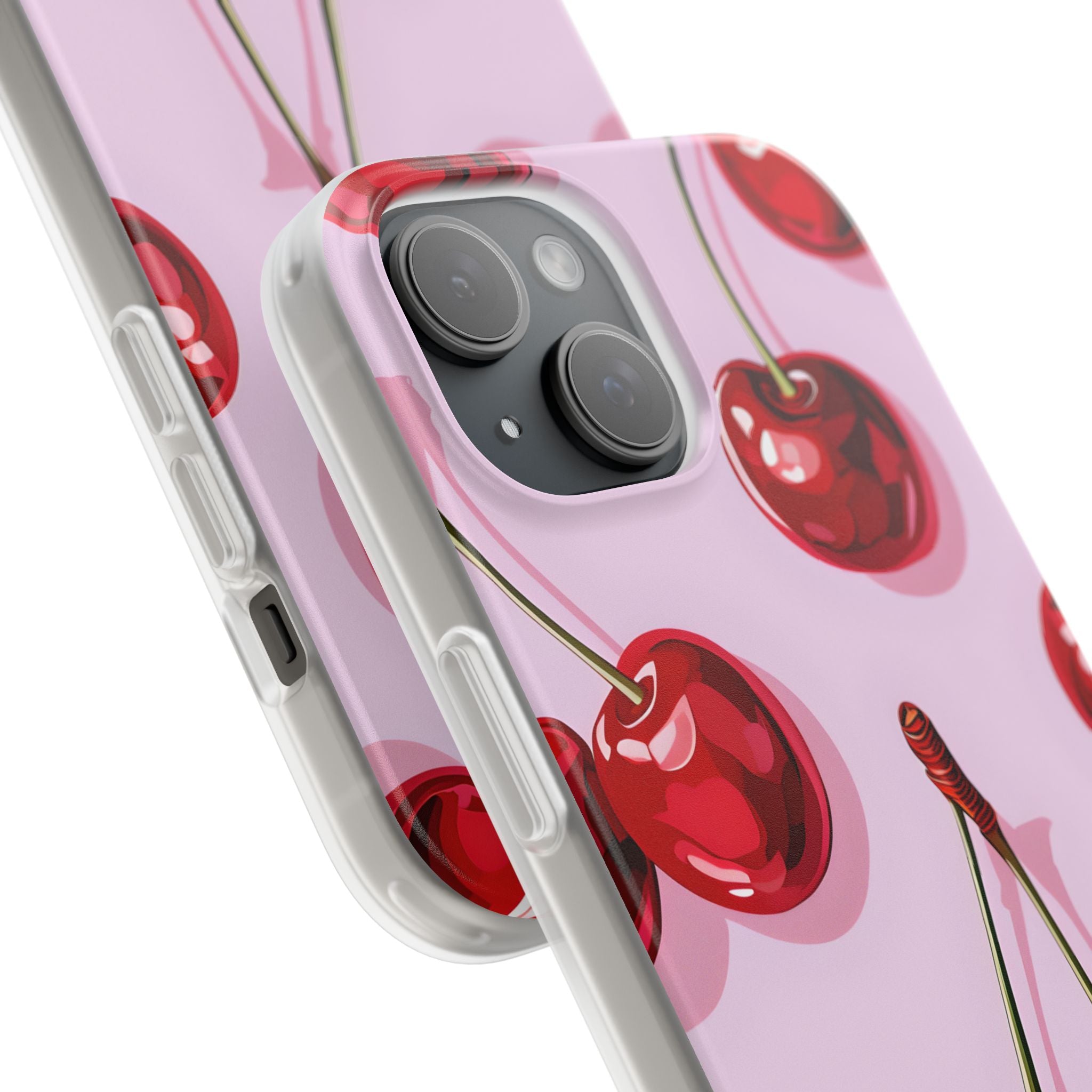 Glossy Cherry Burst iPhone 15 Case - Soft