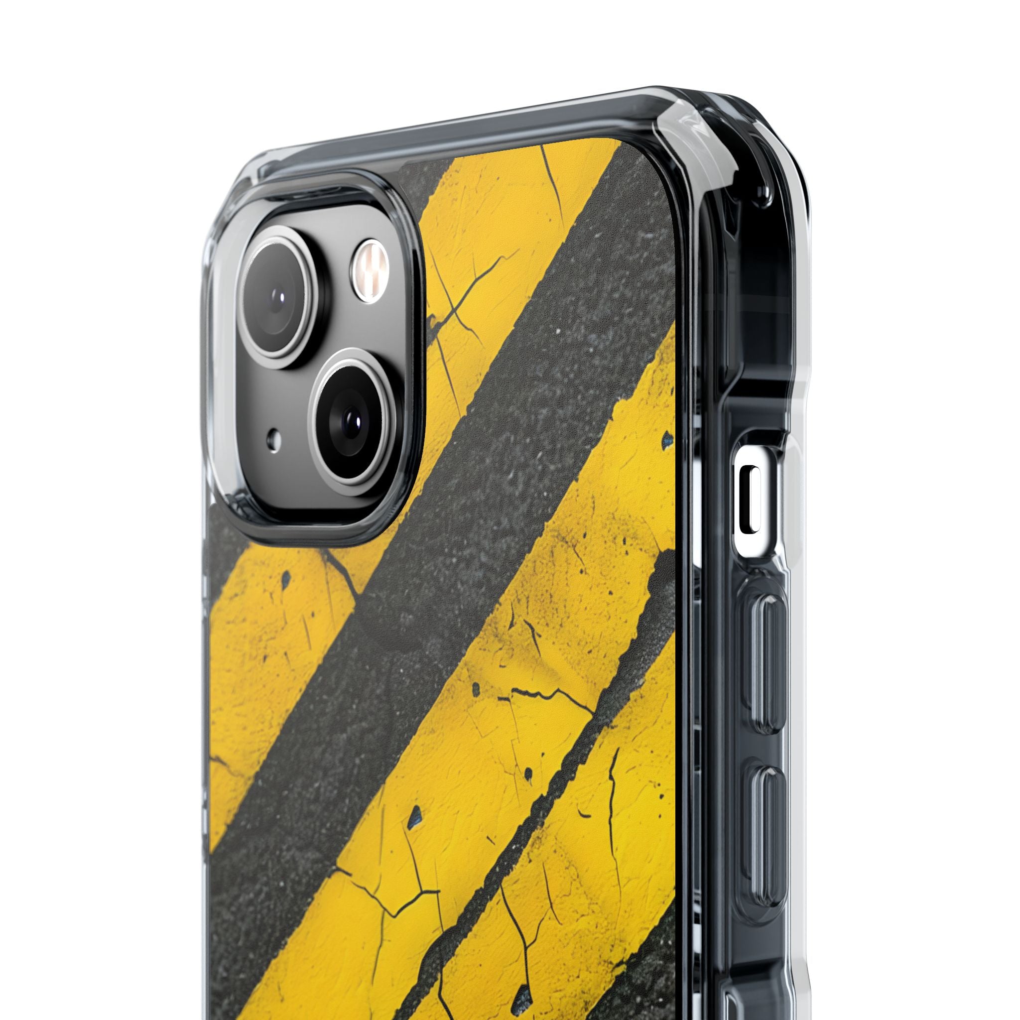 Yellow Stripe Distress iPhone 14 Case - Impact