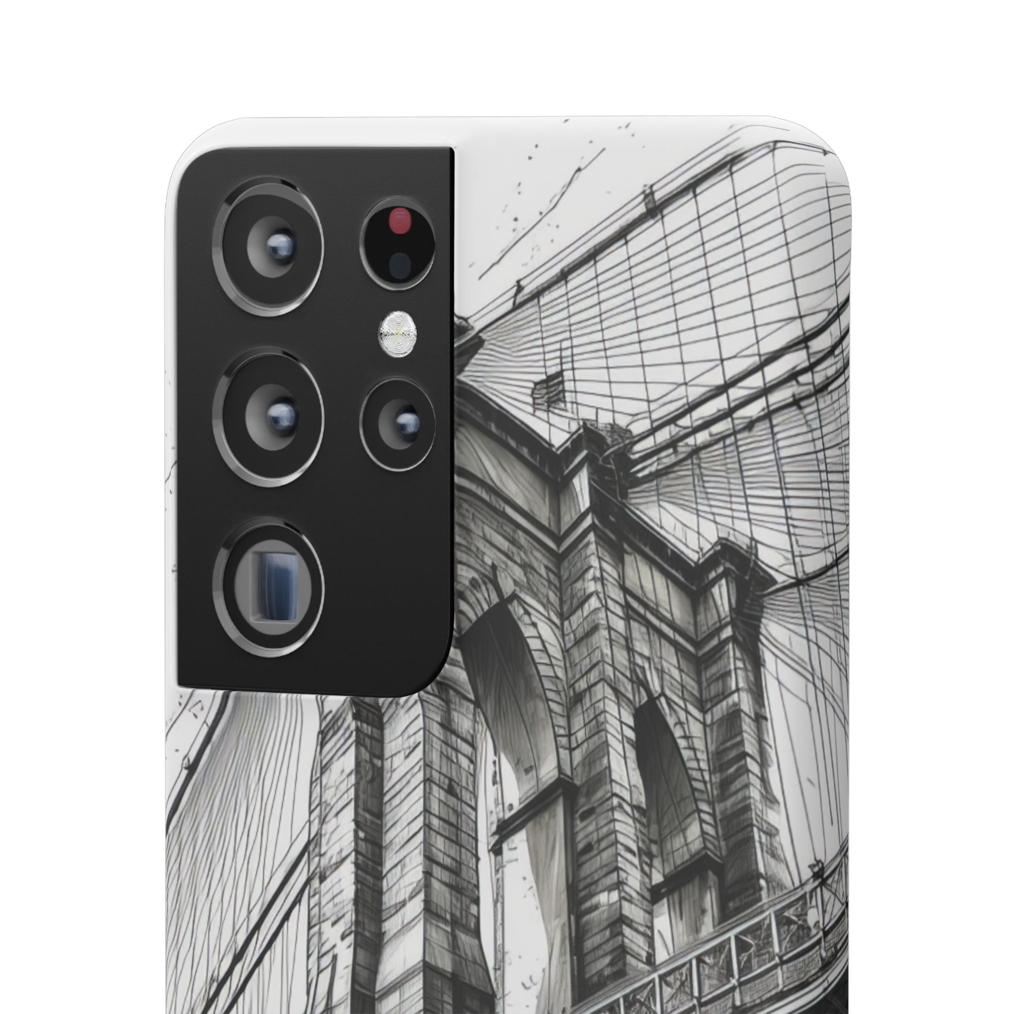 Suspension Bridge Line Art Illustration Samsung S21 - Slim Phone Case