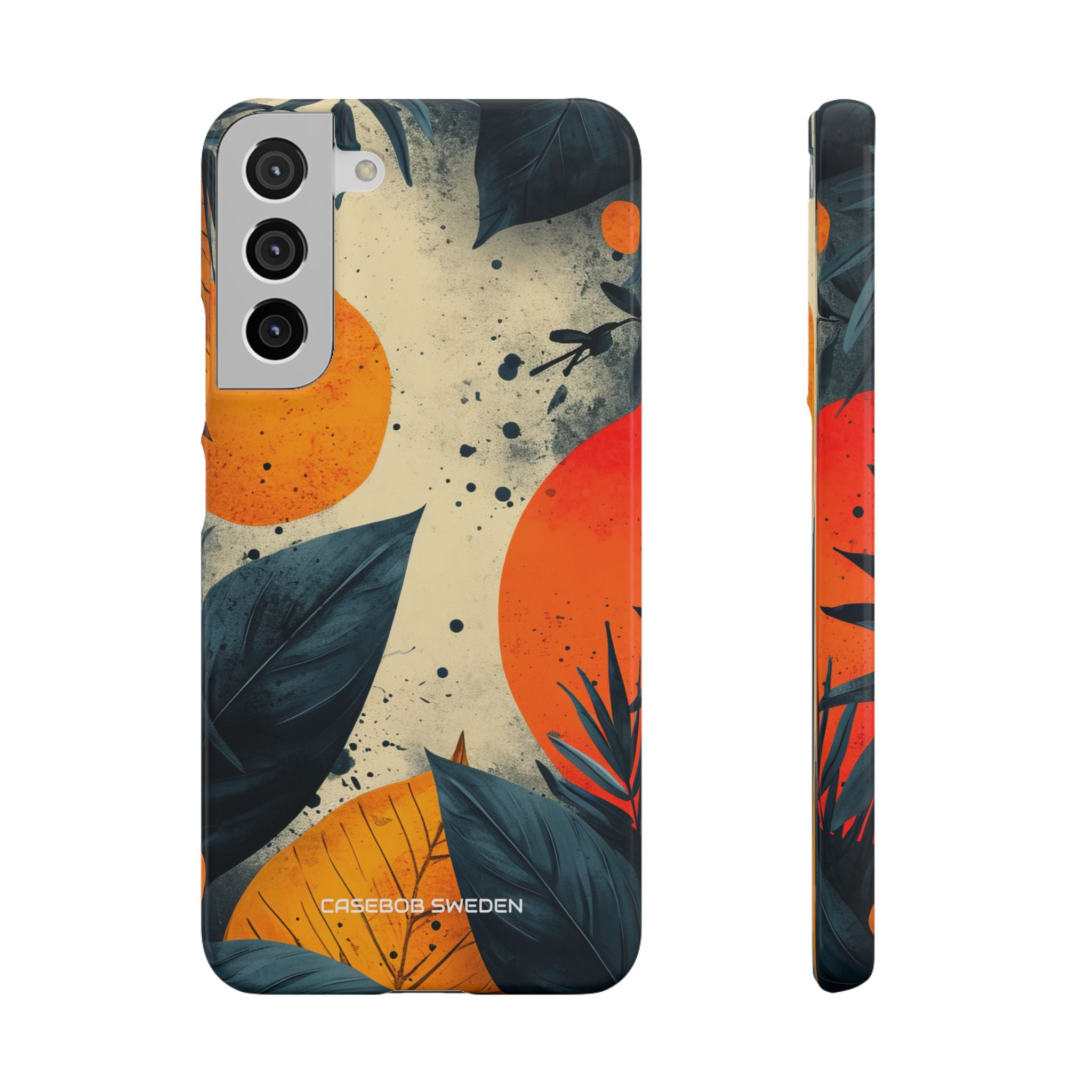 Tropical Blue Leaves - Slim Samsung S22 Phone Case