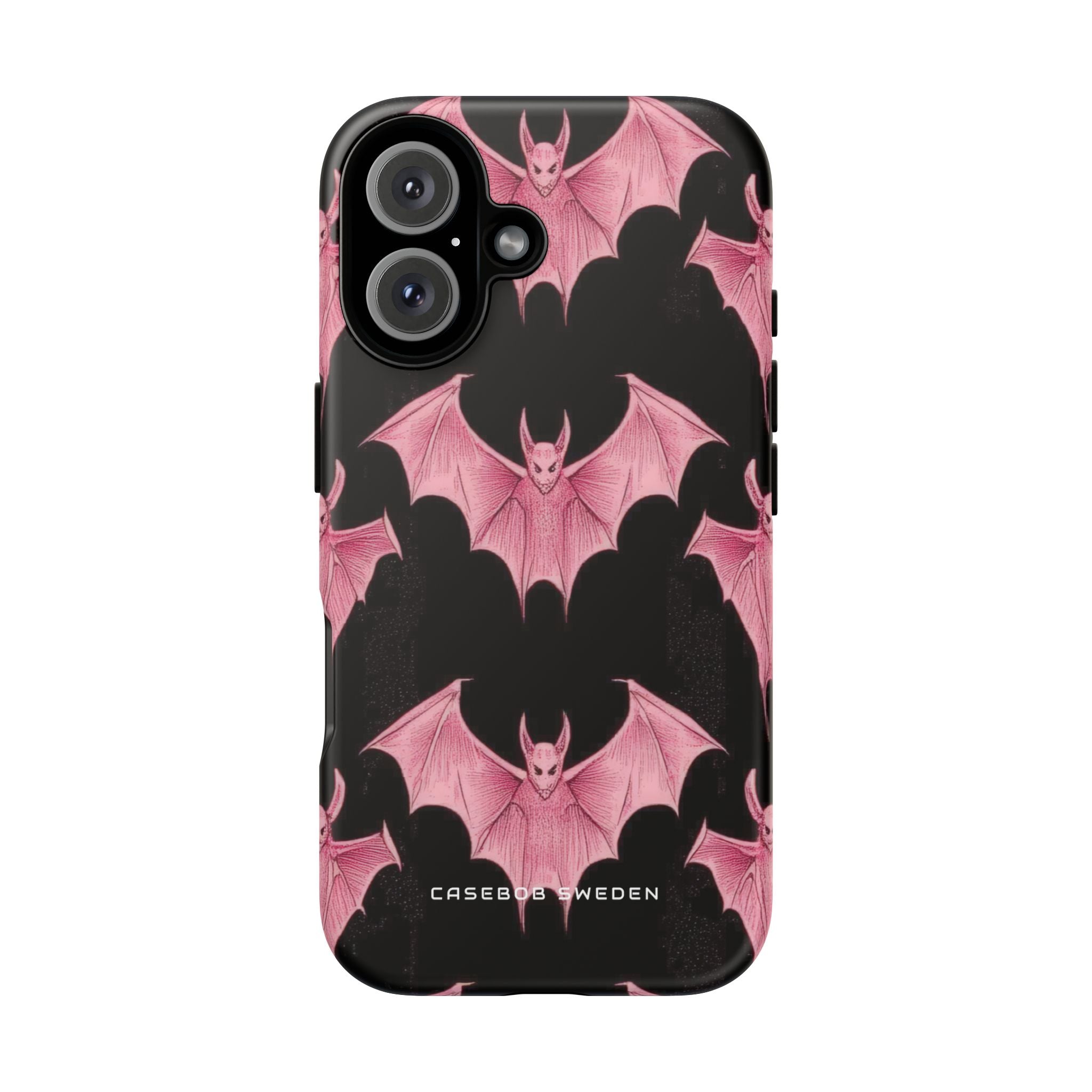 Gothic Pink Bats Aflame iPhone 16 - Tough Phone Case