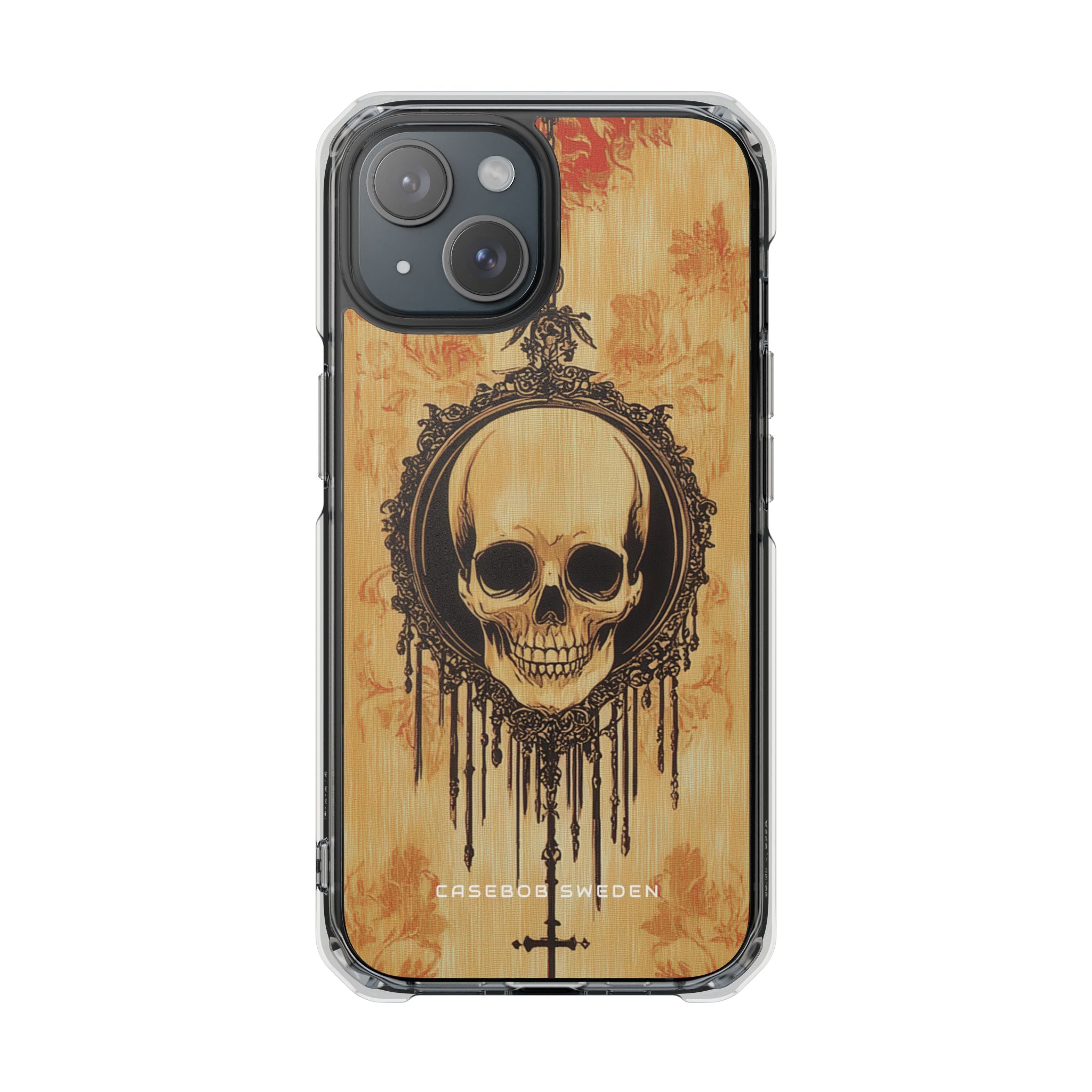 Gothic Skull Elegance iPhone 15 - Klare, schlagfeste Handyhülle