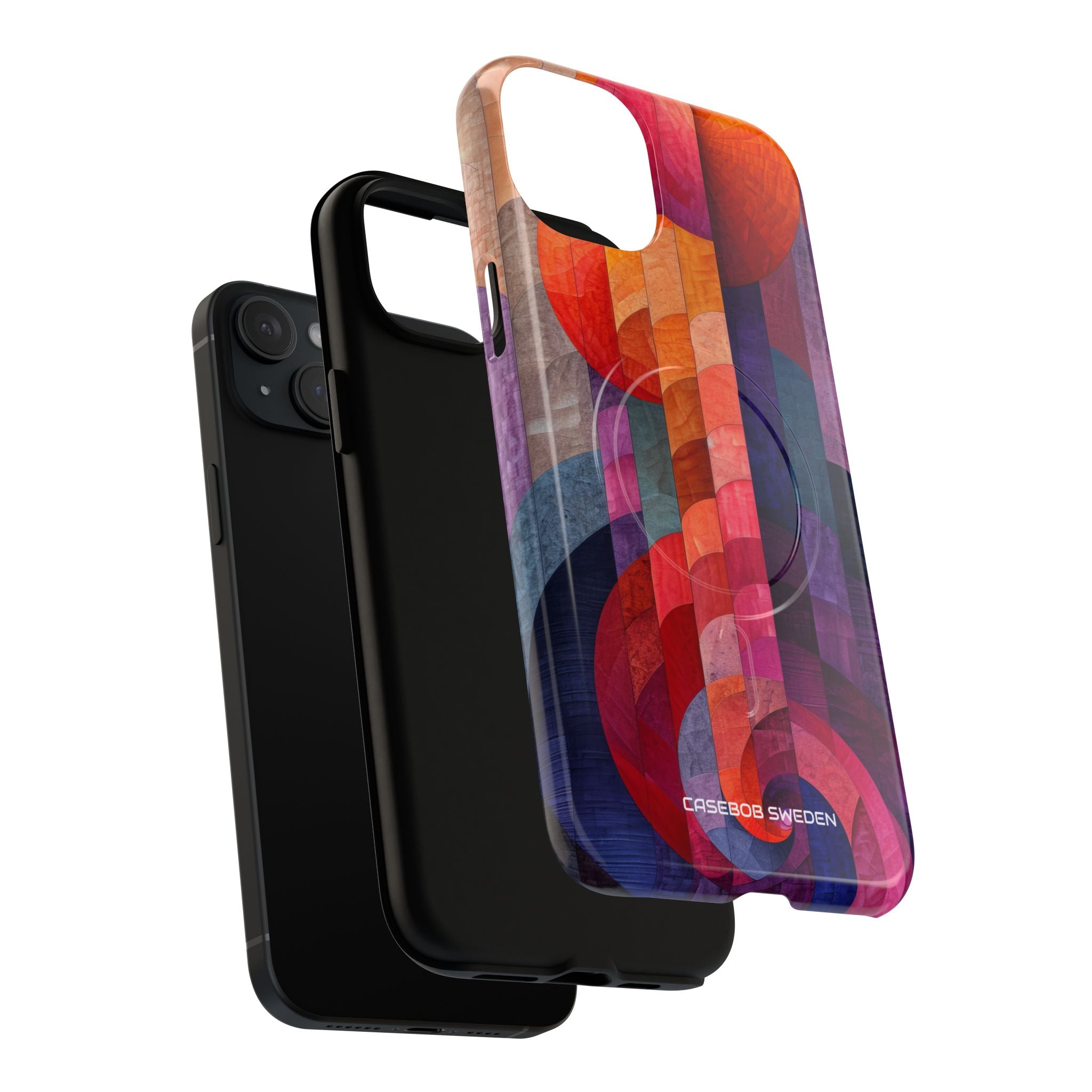 Purple Orange Abstract - Tough + MagSafe® iPhone 15 Phone Case