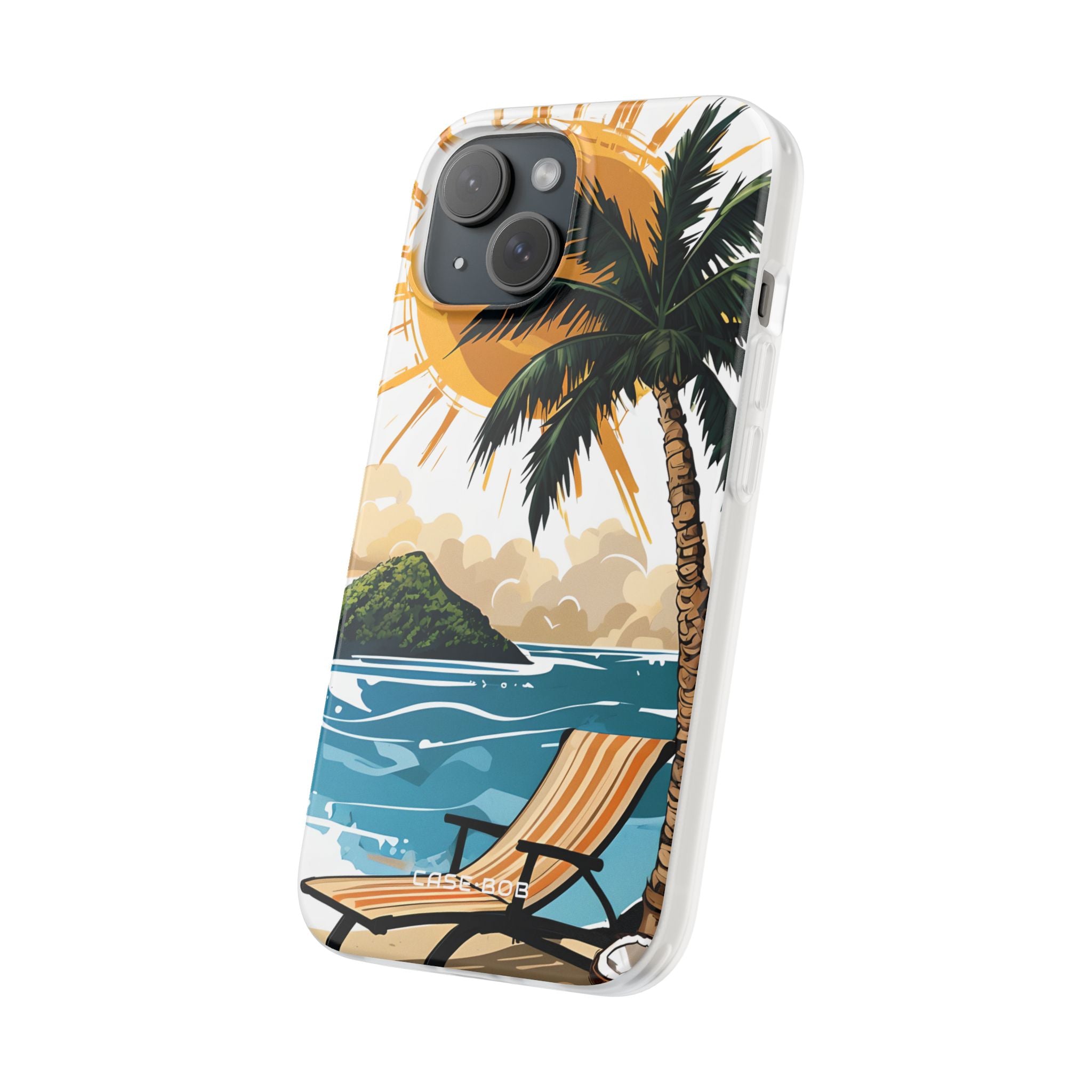 Sunny Palm Breeze iPhone 15 Case - Soft