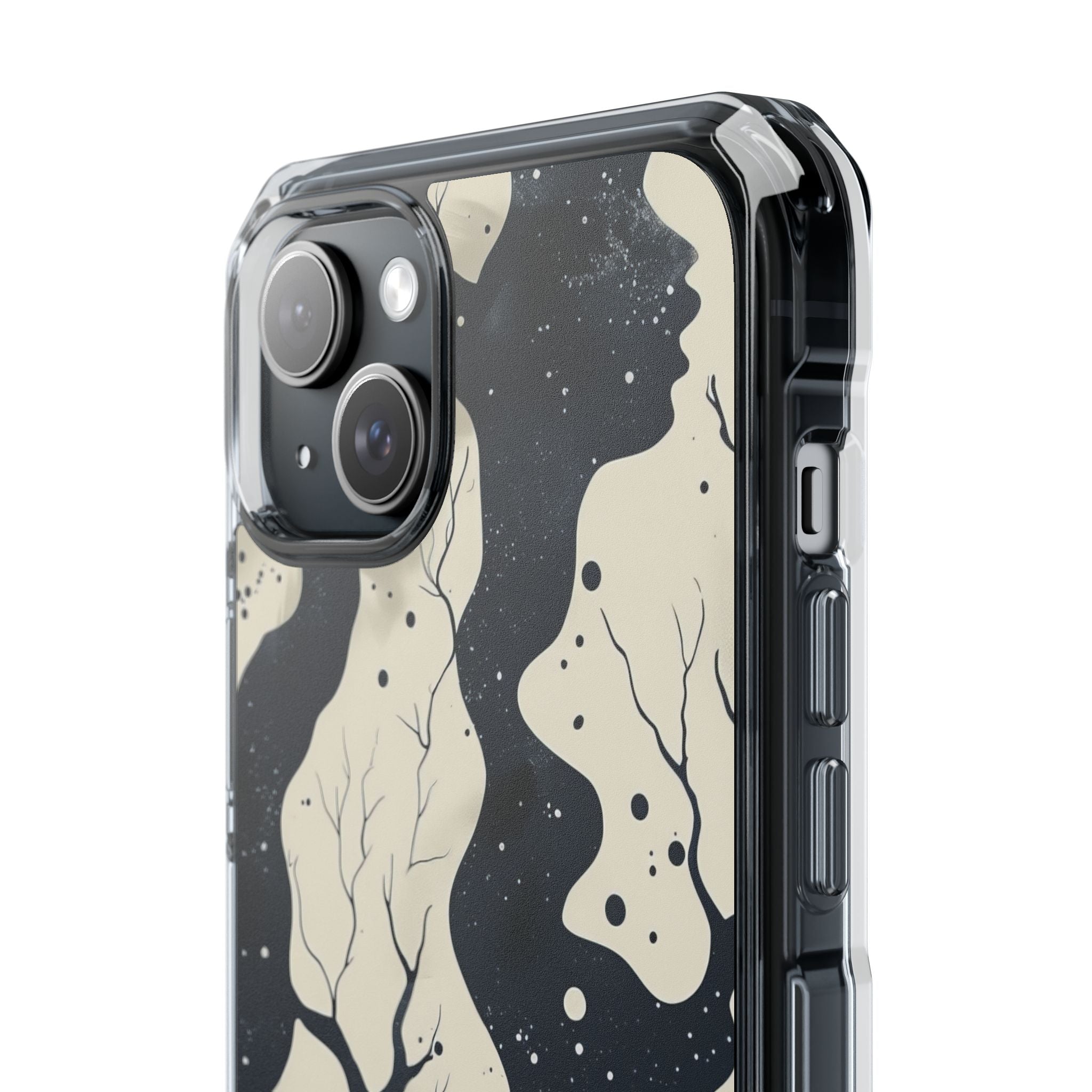 Organic Fluid Silhouettes with Cosmic Depth iPhone 15 - Clear Impact Phone Case