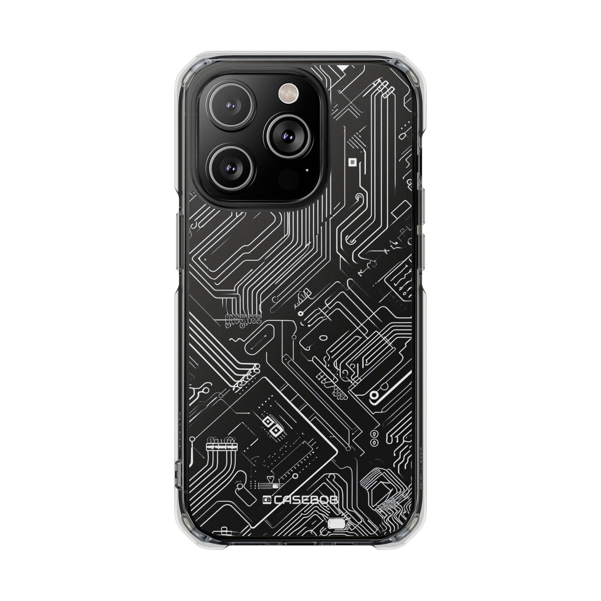 Cyber ​​Circuitry Art - Handyhülle für iPhone (Clear Impact - Magnetisch)