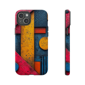 Neon Geometric Fusion - Protective Phone Case