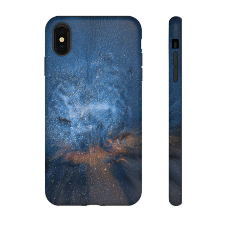 Blue Stardust Ink Art iPhone Case (Protective) iPhone XS MAX Matte Phone Case