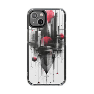 Cyber Gridscape - Phone Case for iPhone (Clear Impact - Magnetic)