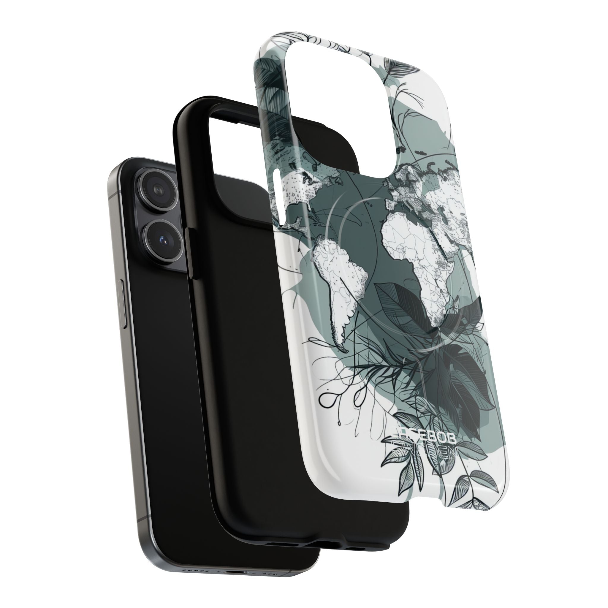 Botanische Weltkarte iPhone 15 – Tough+