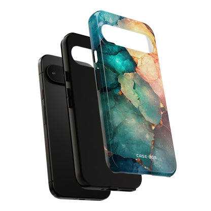 Teal Mosaic Veins Google Pixel 9 Pro XL Case - Tough