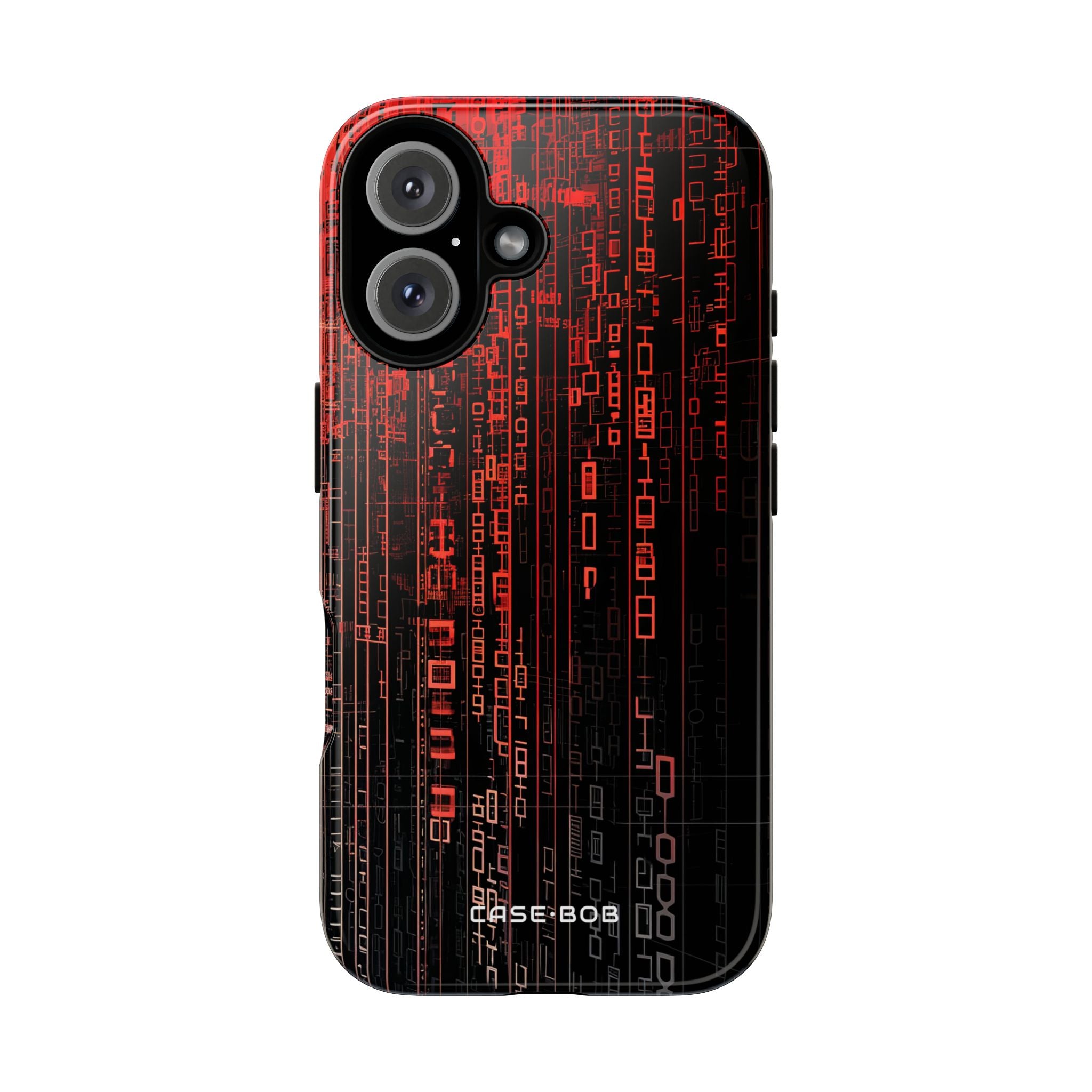 Crimson Glyphs iPhone 16 Case - Tough