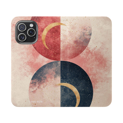 Golden Crescents Crimson - iPhone 15 Pro Max Case - Wallet