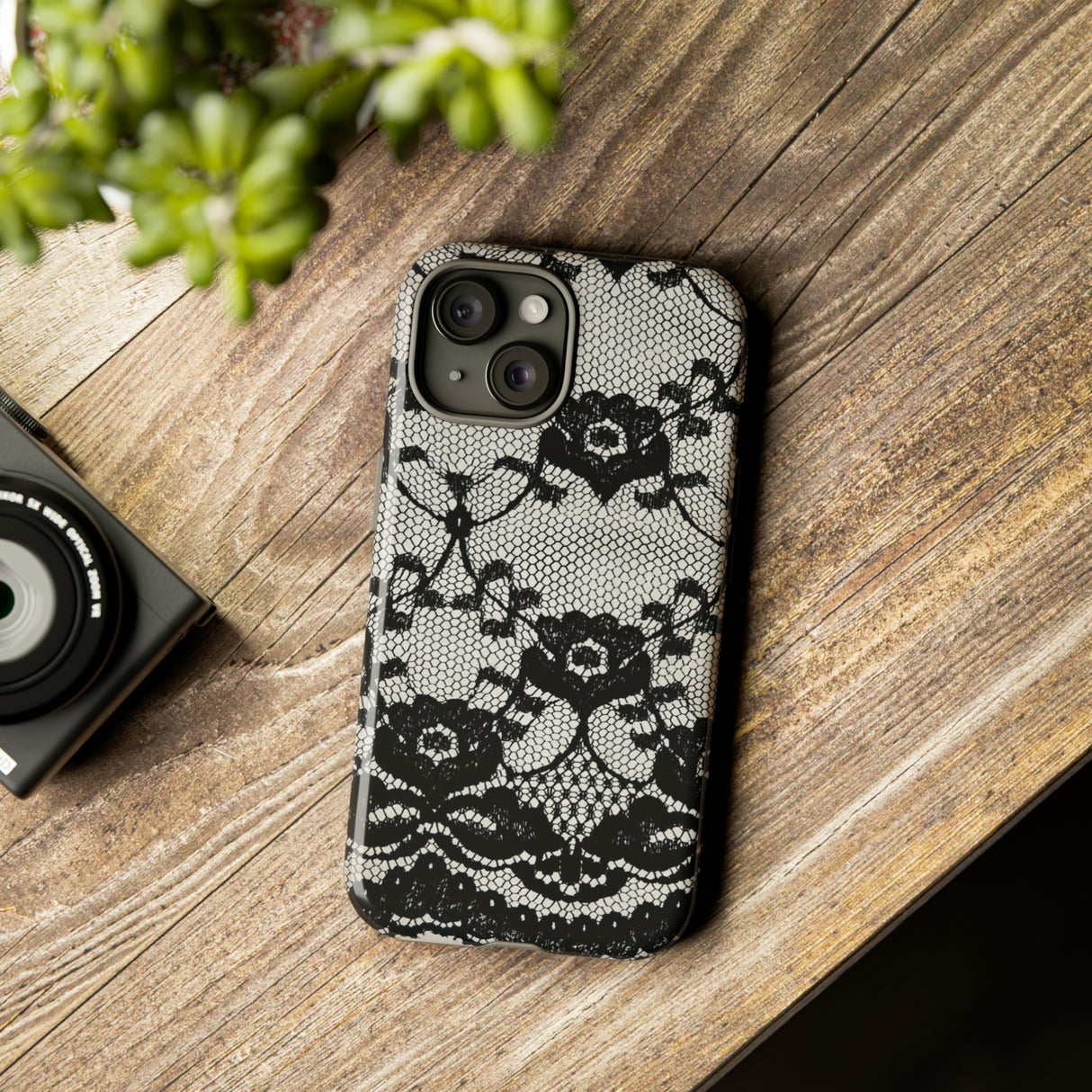 Lilrunge Gothic Flower - Protective Phone Case