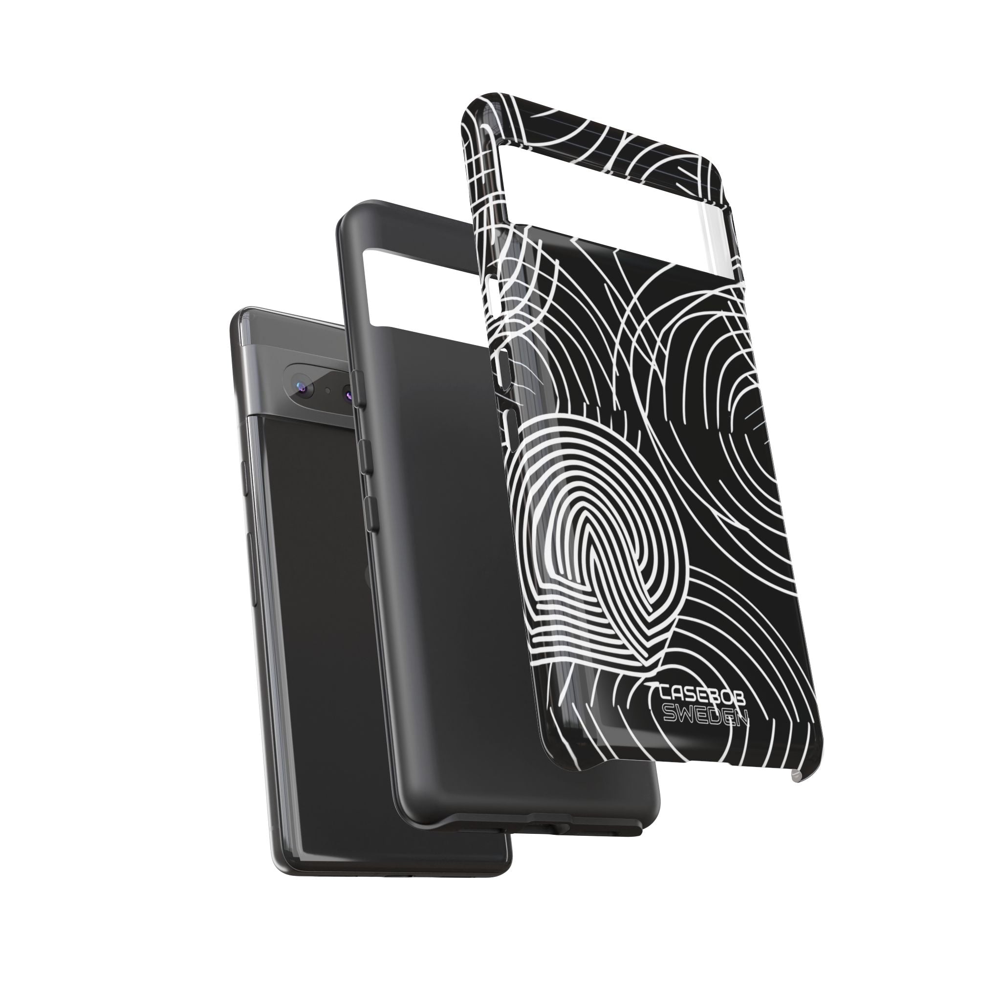 Monochrome Spiral Curves Google Pixel 7 - Tough