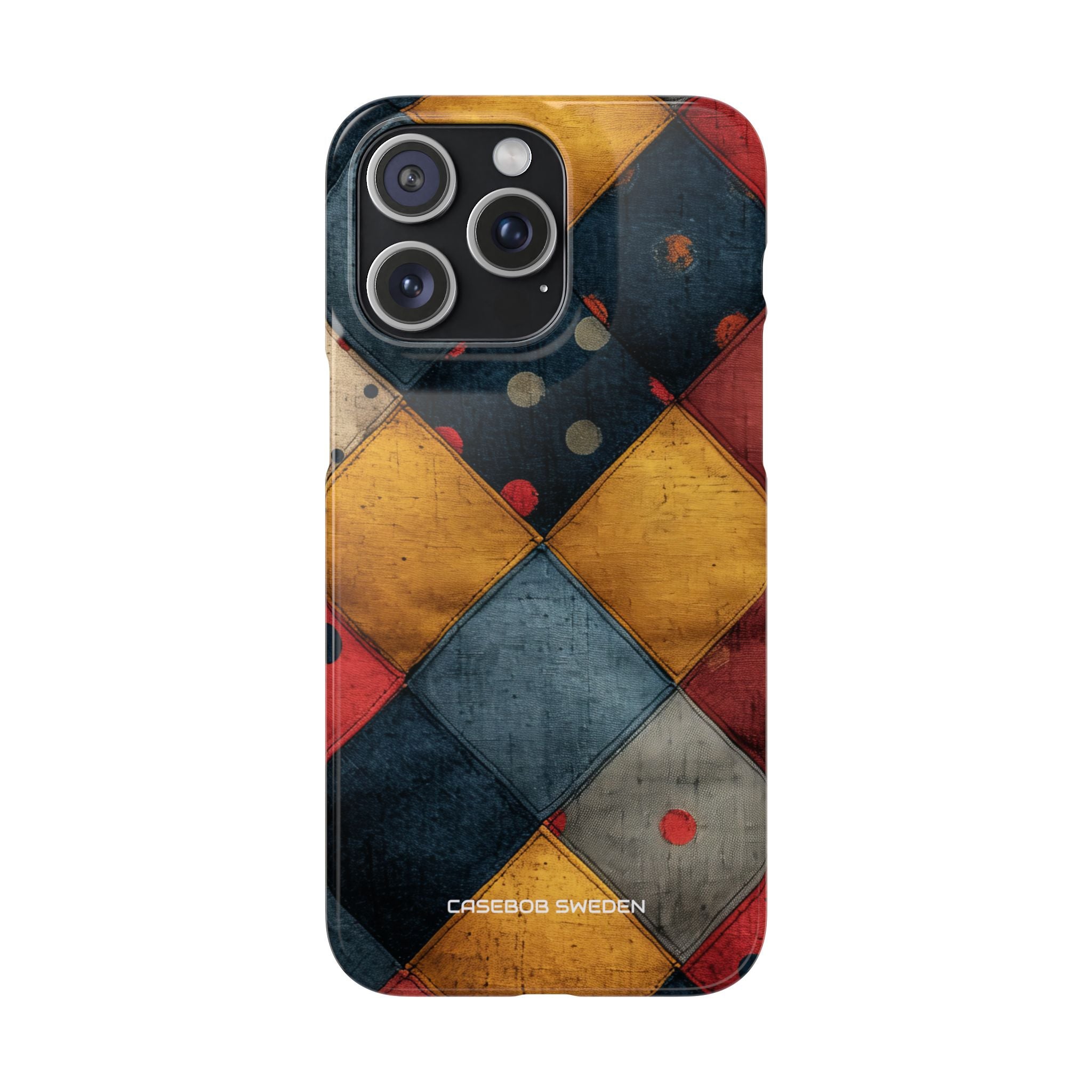 Blue Red Patchwork - Slim iPhone 15 Phone Case